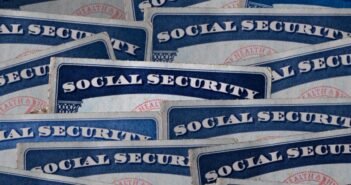 An array of Social Security cards.